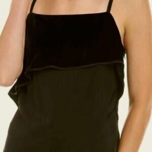 Helmut Lang Layered velvet and sateen camisole